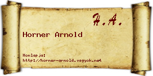 Horner Arnold névjegykártya
